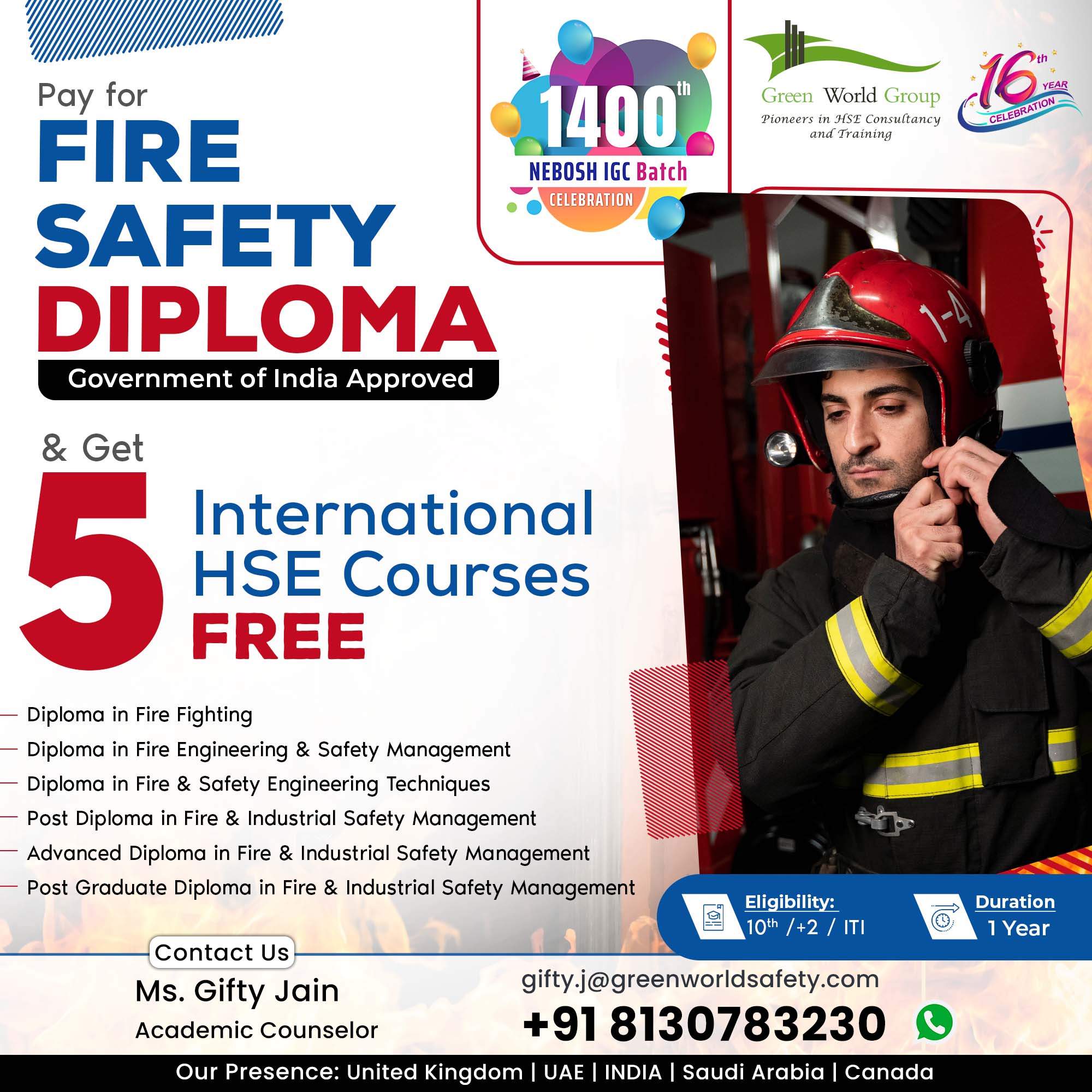 Green World’s Blockbuster Offer on a Fire Safety
