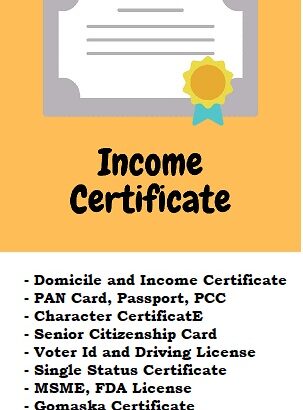 Domicile Income Certificate Pan Card 8803488038