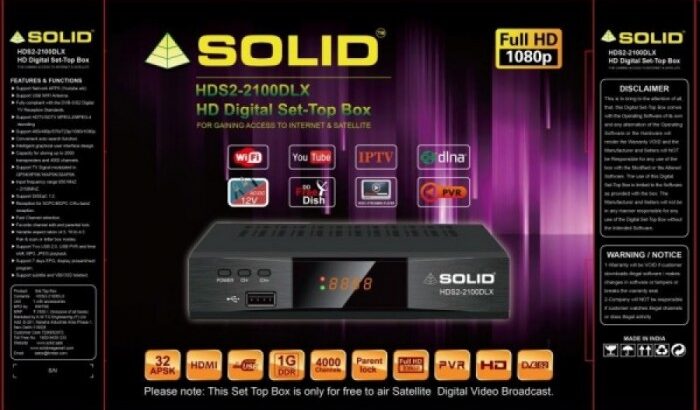 SOLID HDS2-2100DLX FULL HD DVB-S2 Set-Top Box with