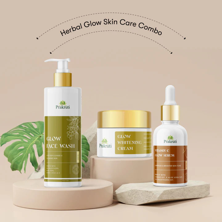 Glow Skin Care Combo | Face Wash, Serum & Cream