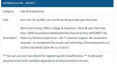Earn min. Rs.15,000/- per month by doing simple pa