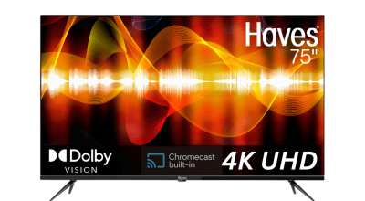 Haves 75 Inch 4k UHD Android LED TV.