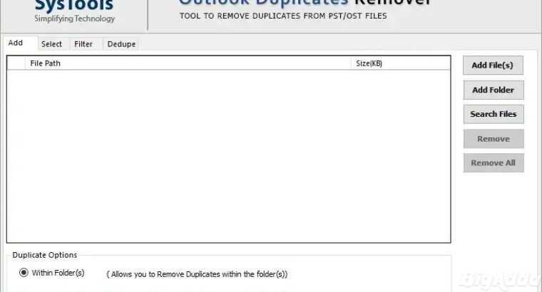 SysTools Outlook Duplicate Remover Tool
