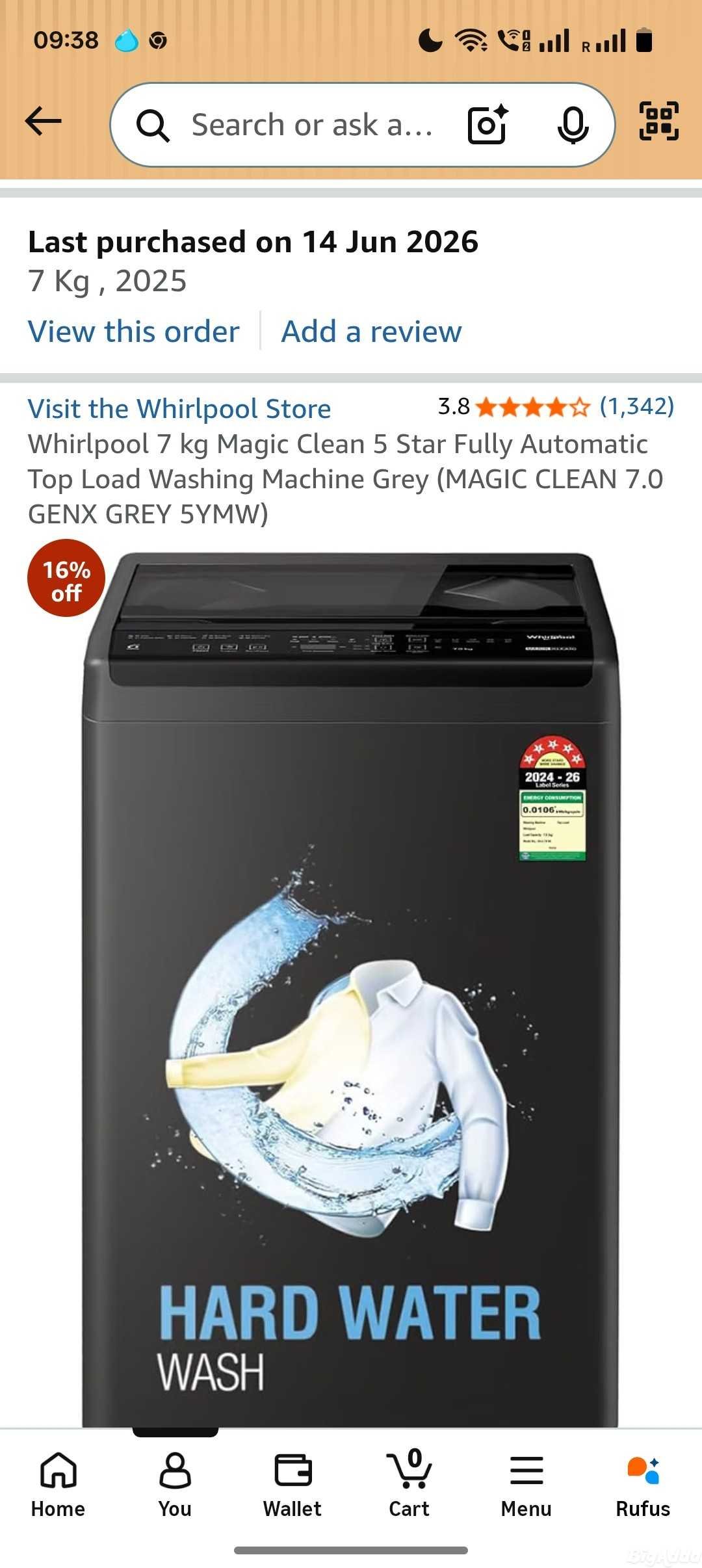 Brand new Whirlpool washing Machine