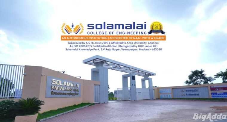 Admissions Open – MBA at Solamalai College 2026