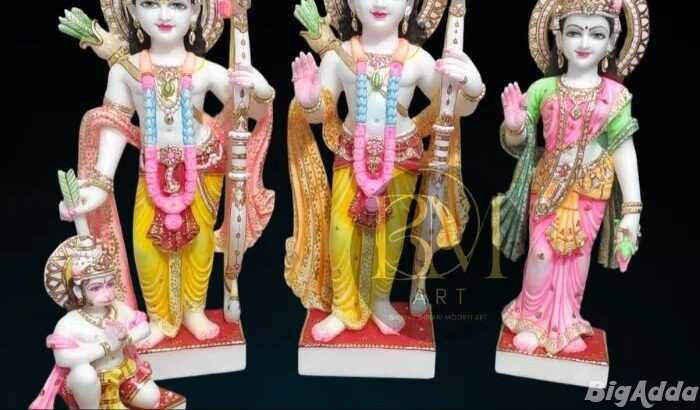Handcrafted Ram Darbar Marble Moorti