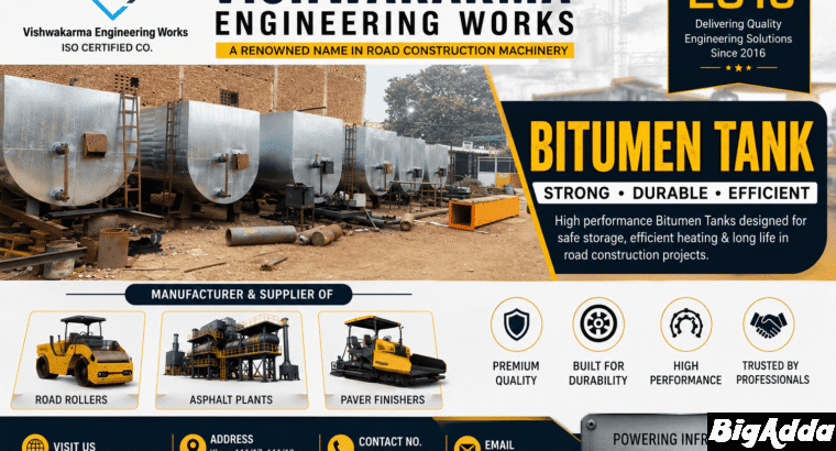 Best Bitumen Tank Manufacturer in India | Vishwaka