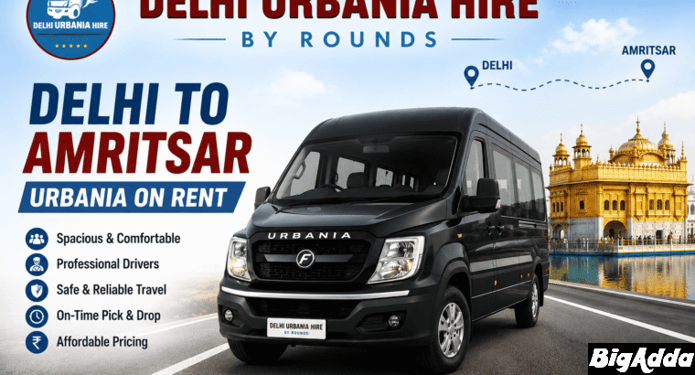 Delhi to Amritsar Urbania on Rent for Family