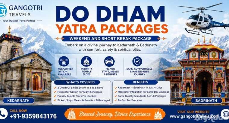 Do Dham Yatra Packages 2026 Start at best Prices