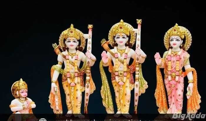 Handcrafted Ram Darbar Marble Moorti