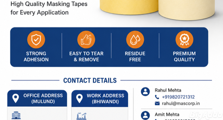 Masking Tape Manufacturer in Mumbai