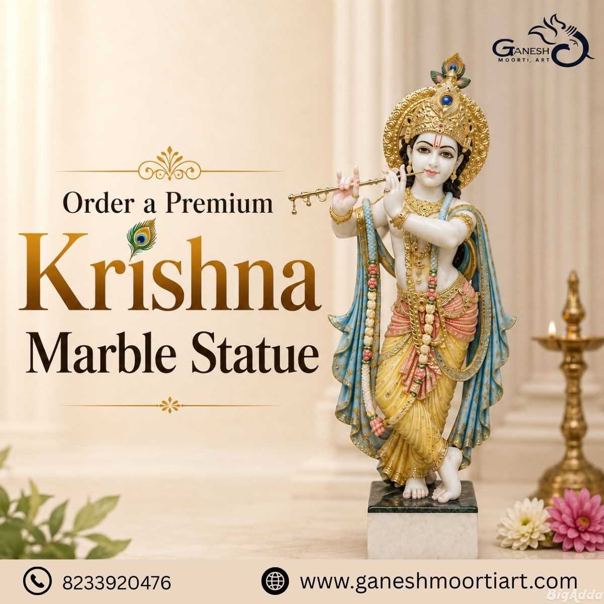 Order a Premium Krishna Marble Statue from Trusted
