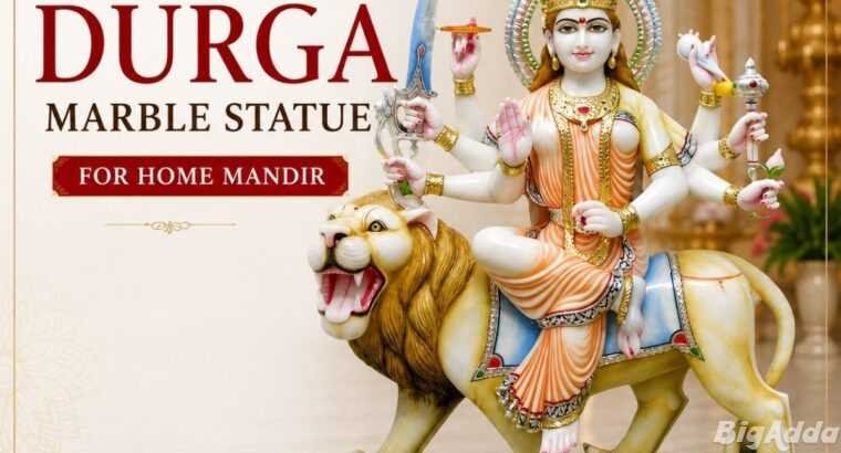 Premium Durga Marble Statue for Home Mandir
