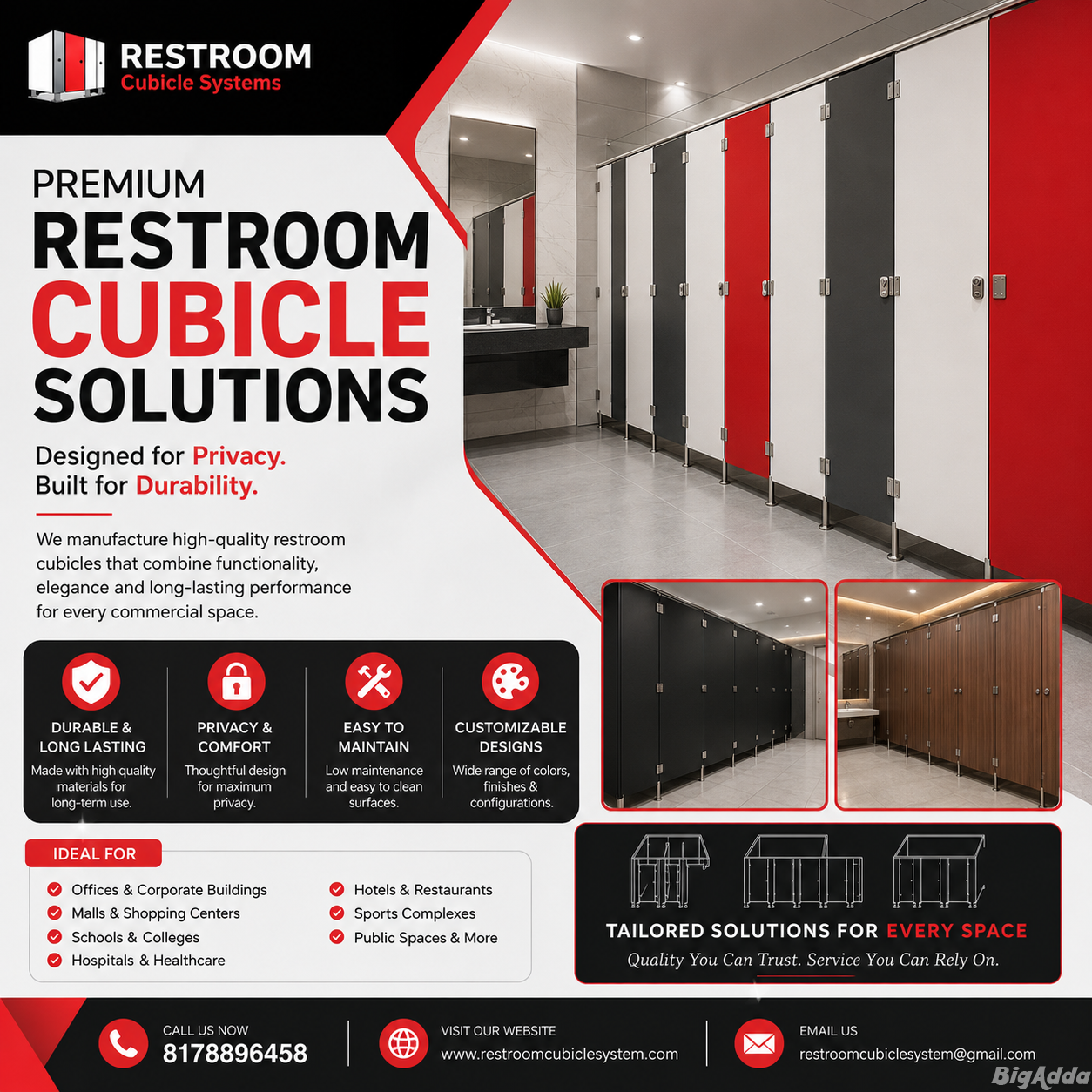 Toilet Cubicles Manufacturer | Quality Washrooms