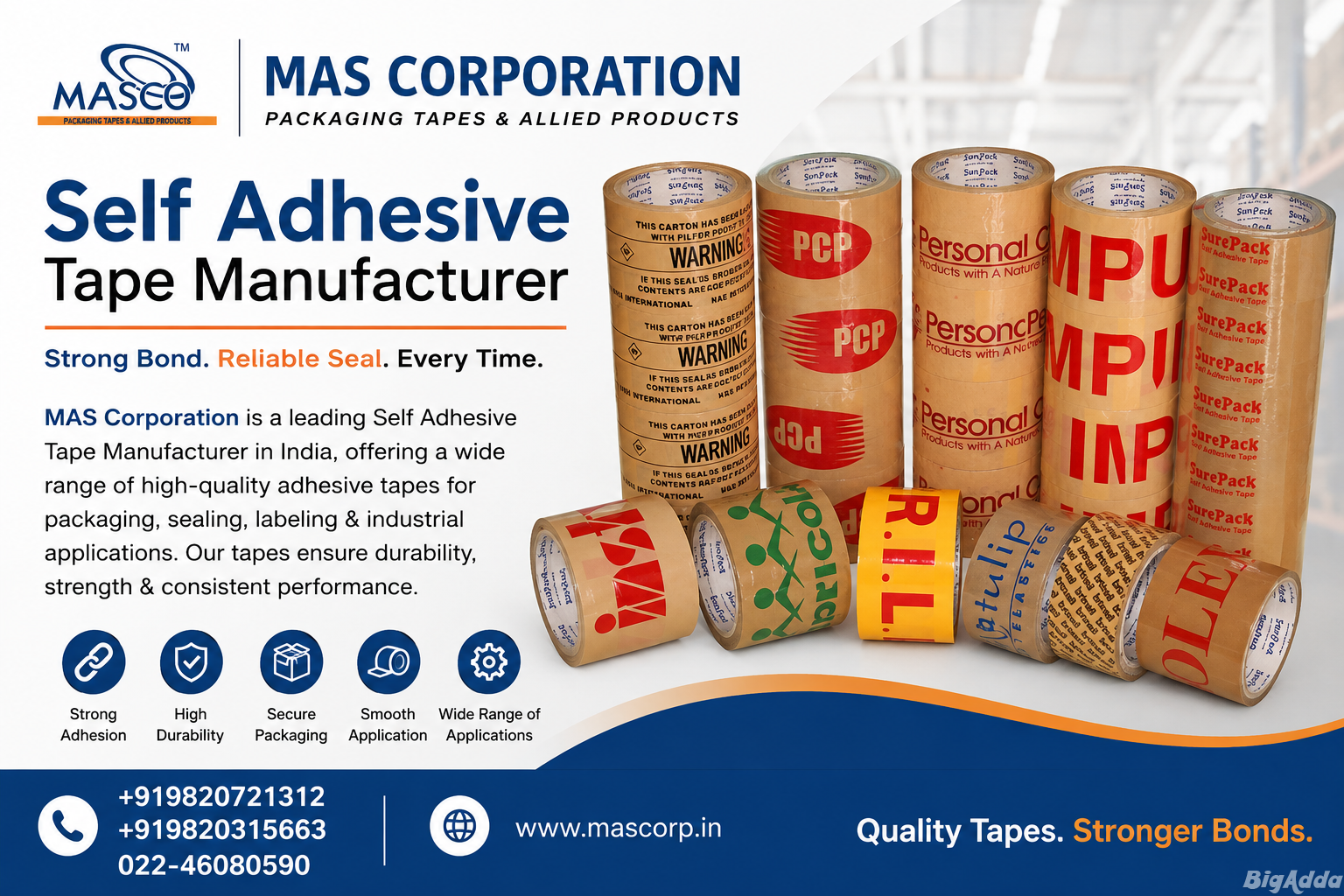 Self Adhesive Tape Manufacturer | MAS Corporation