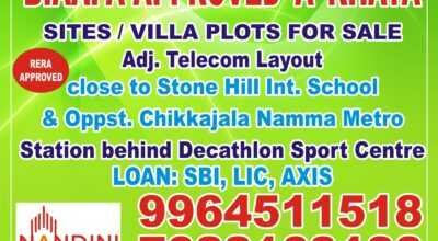 North Bangalore approved sites for sale chikjala