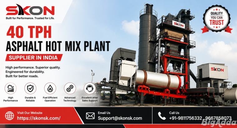 40 TPH Asphalt Hot Mix Plant Supplier in India