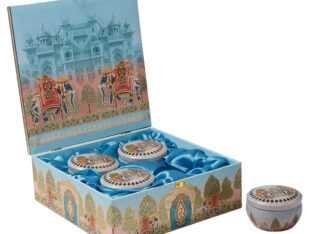 Royal Blue Heritage Hamper Box with 4 Matki Tins