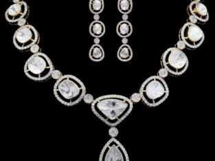 Polki with Round Diamonds Harmony Necklace Set