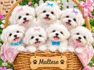 Maltese cute puppy and dog