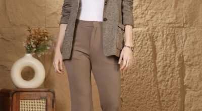 Women High-Rise Bootcut Formal Trousers