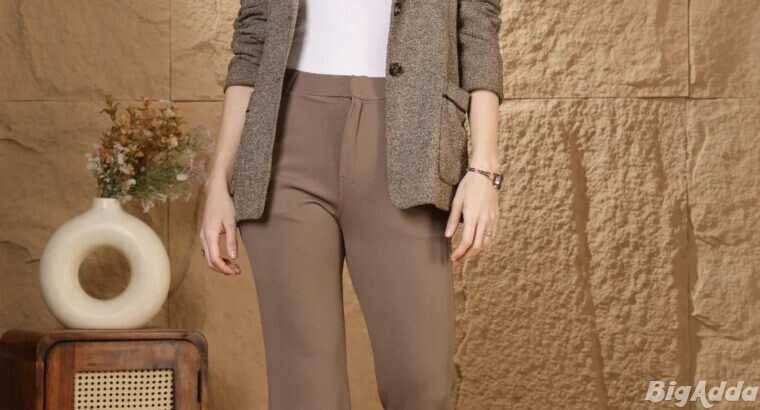 Women High-Rise Bootcut Formal Trousers