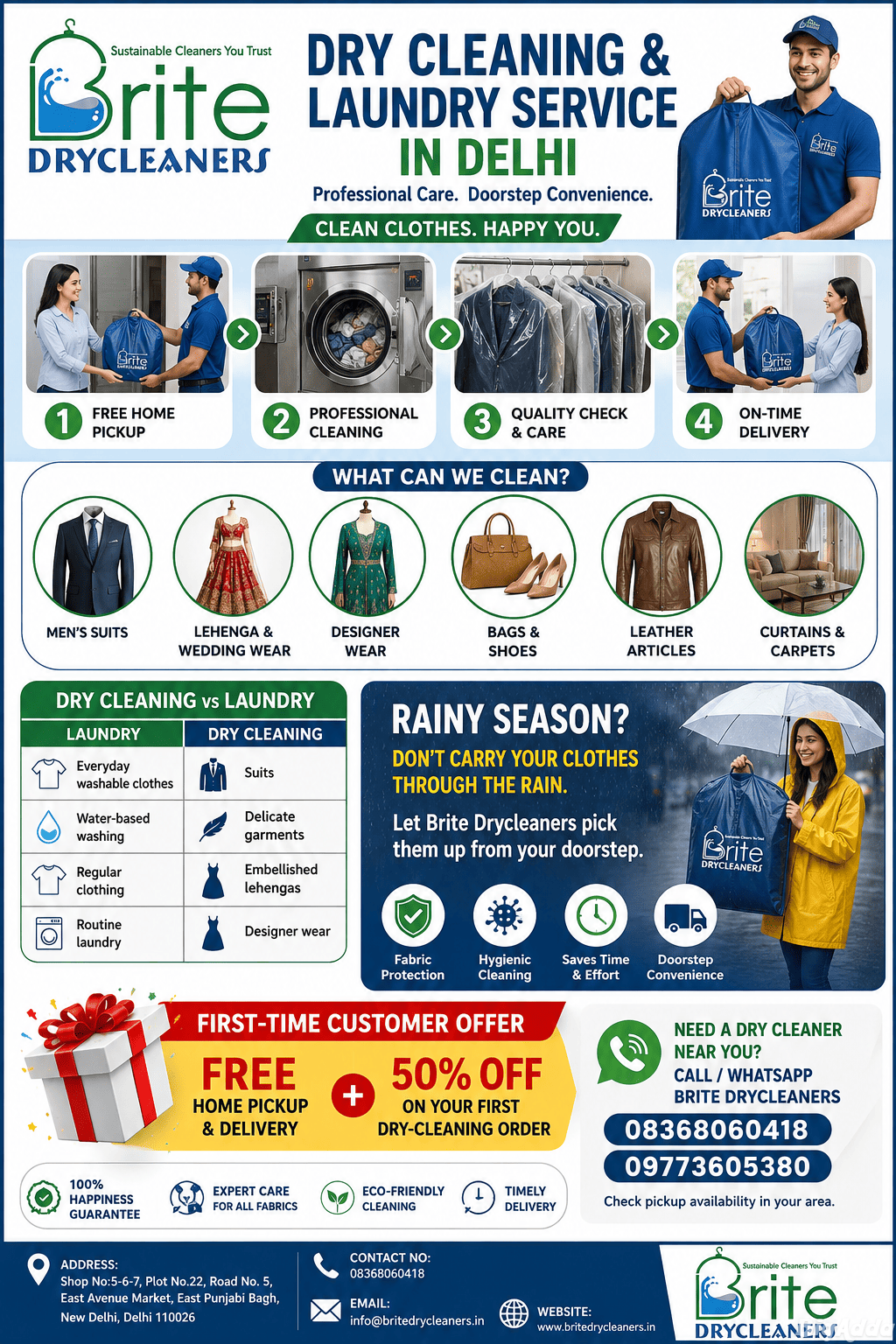 Looking for Dry Cleaning in Delhi? Brite Can Help