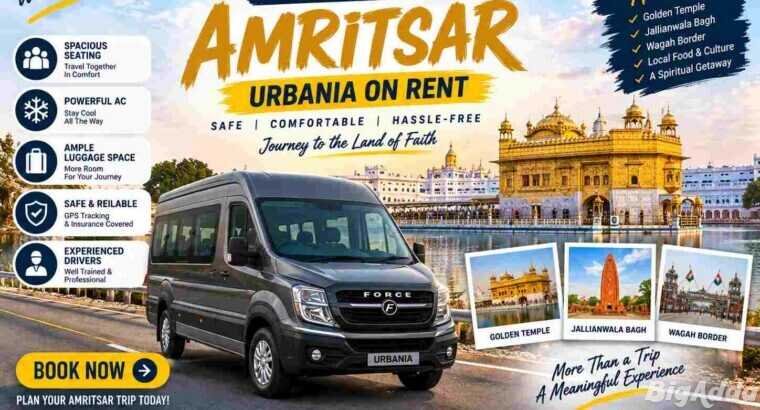 Delhi to Amritsar Urbania Hire for Comfortable Gro