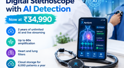 AyuSynk 2 Pro Advance Digital Stethoscope with AI