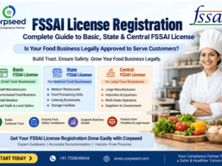 FSSAI Central License: Apply Online | Corpseed